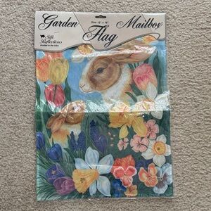 Silk Refections Bunnies Garden Flag NWT